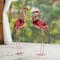Glitzhome® Metal Standing Flamingo Garden Statue with Stakes Set